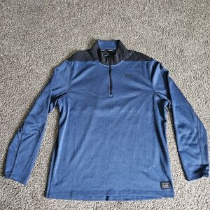 Nike Sweater Mens large Blue Dri Fit Quarter Zip Performance Tech Golf